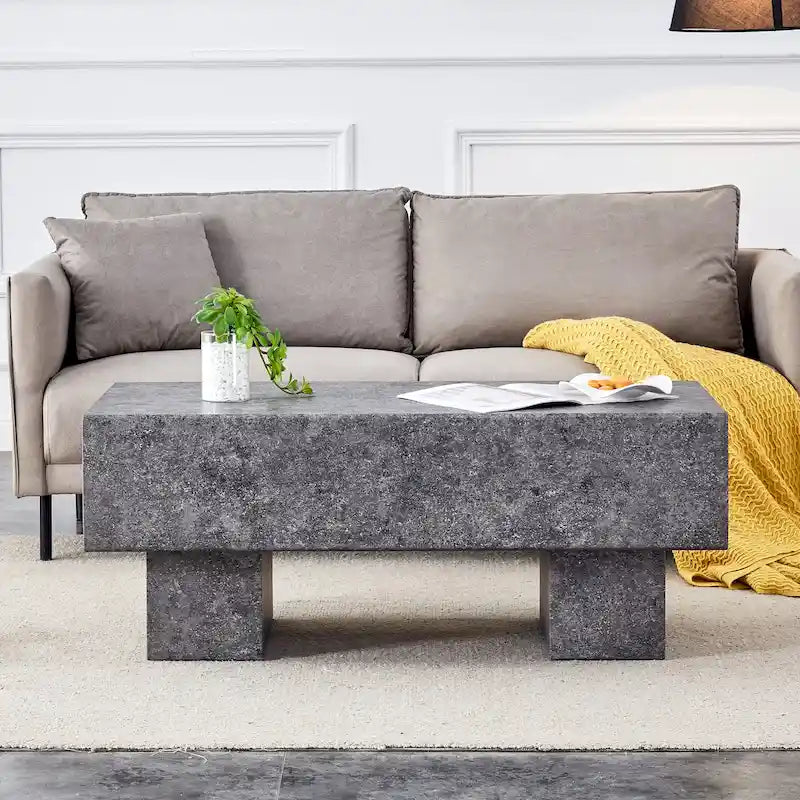 Moderner schlichter Couchtisch aus MDF mit Strukturaufkleber