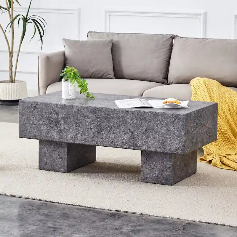 Moderner schlichter Couchtisch aus MDF mit Strukturaufkleber