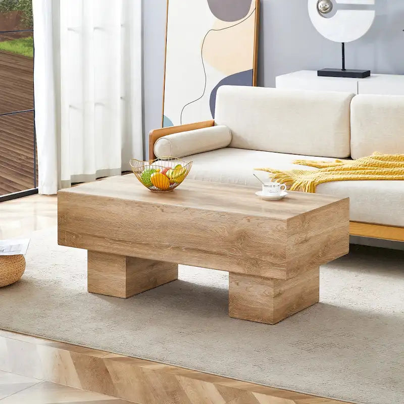 Moderner schlichter Couchtisch aus MDF mit Strukturaufkleber
