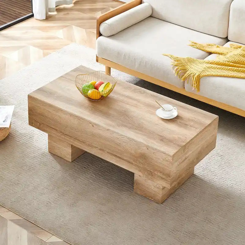 Moderner schlichter Couchtisch aus MDF mit Strukturaufkleber