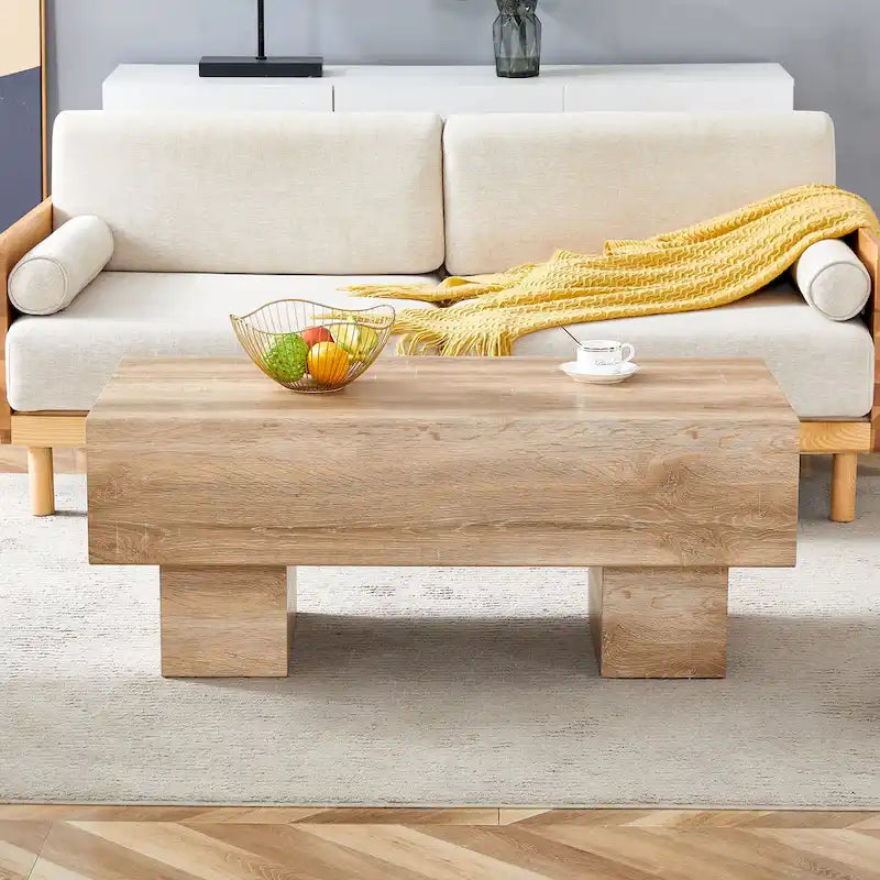 Moderner schlichter Couchtisch aus MDF mit Strukturaufkleber
