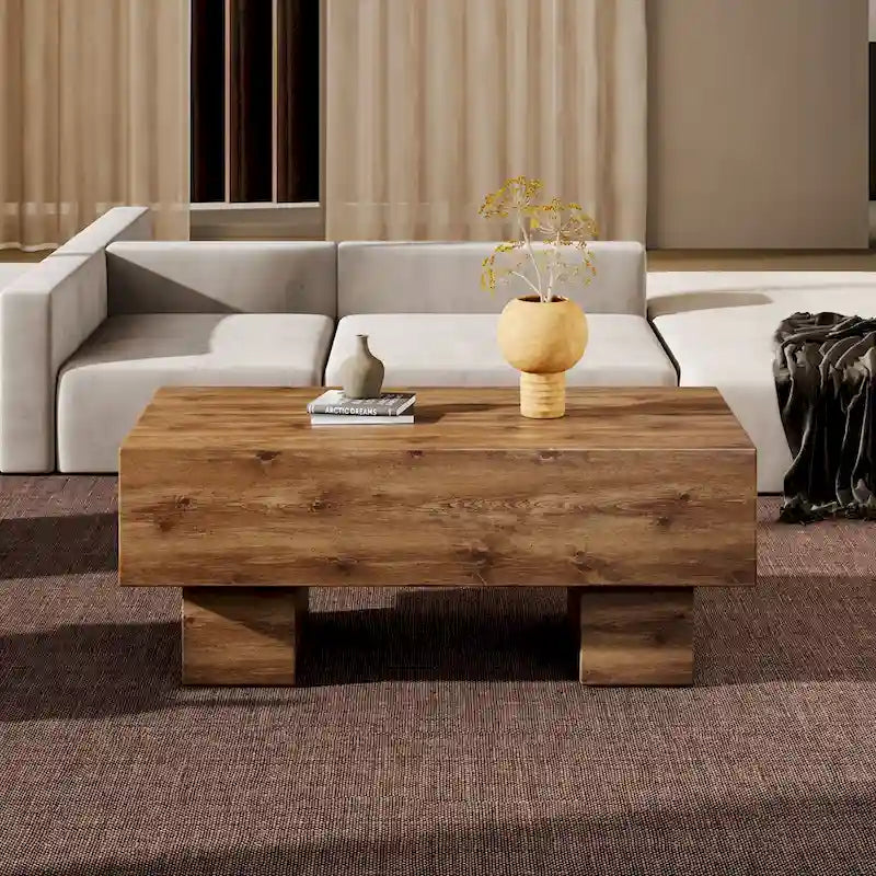 Moderner schlichter Couchtisch aus MDF mit Strukturaufkleber