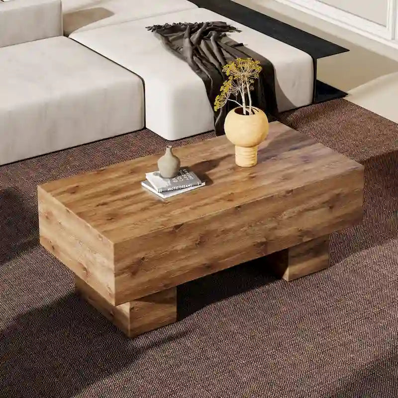 Moderner schlichter Couchtisch aus MDF mit Strukturaufkleber