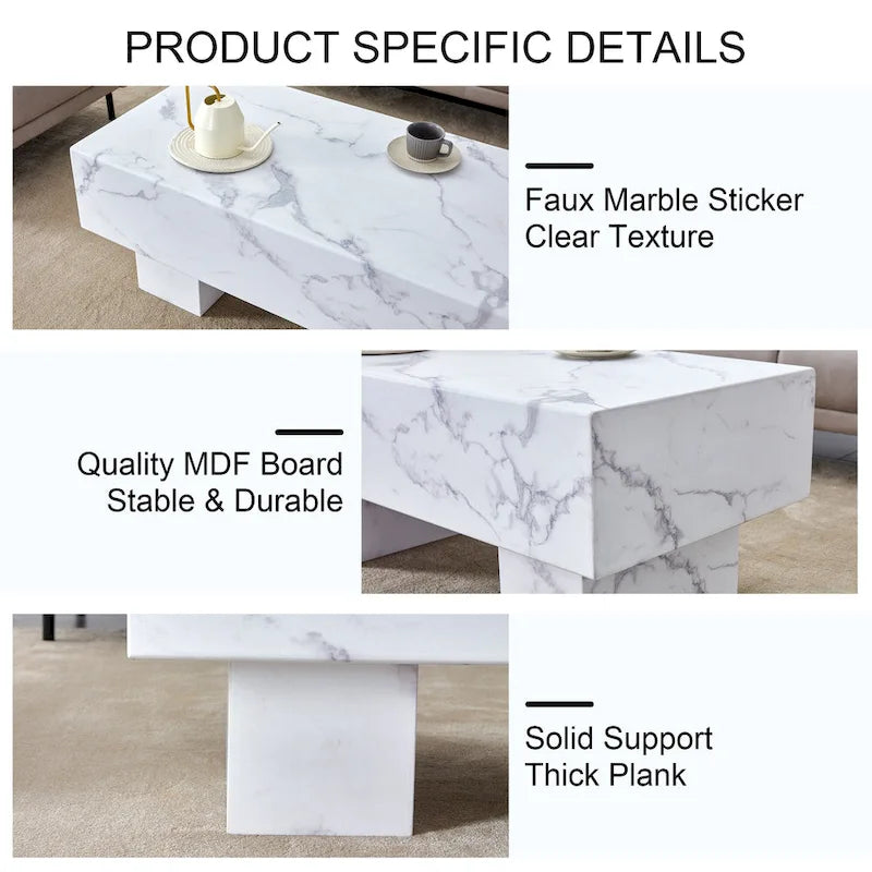 Moderner schlichter Couchtisch aus MDF mit Strukturaufkleber