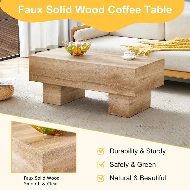 Moderner schlichter Couchtisch aus MDF mit Strukturaufkleber