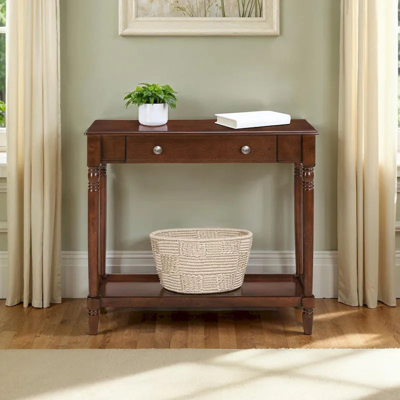 No Tools 1 Drawer Hall Entryway Table with Shelf