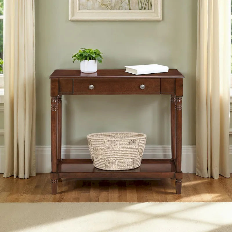 No Tools 1 Drawer Hall Entryway Table with Shelf