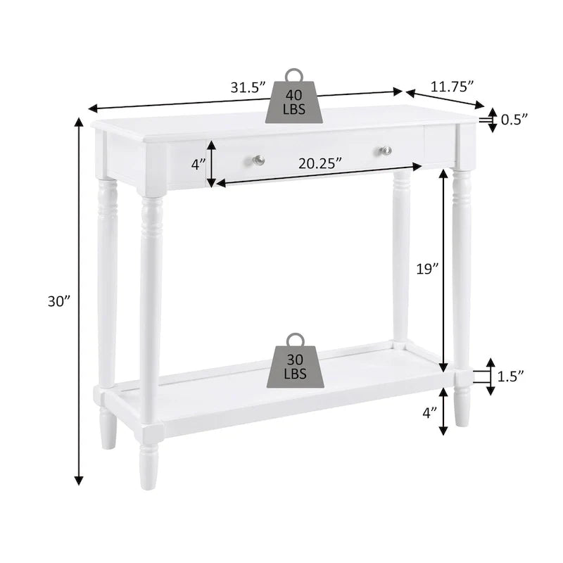No Tools 1 Drawer Hall Entryway Table with Shelf