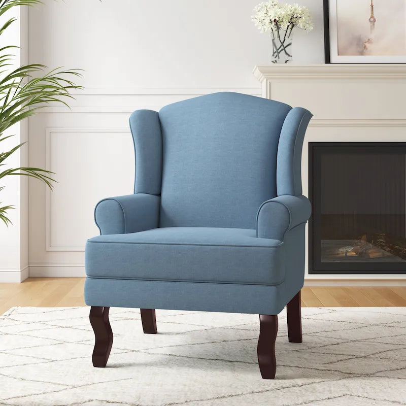 Fauteuil d’appoint à oreilles rembourré, style moderne du milieu du siècle