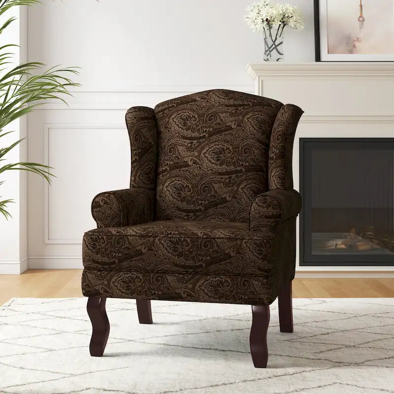 Fauteuil d’appoint à oreilles rembourré, style moderne du milieu du siècle