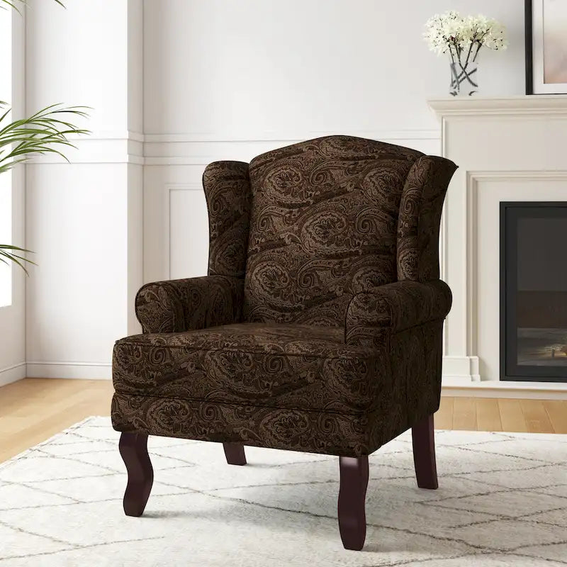 Fauteuil d’appoint à oreilles rembourré, style moderne du milieu du siècle