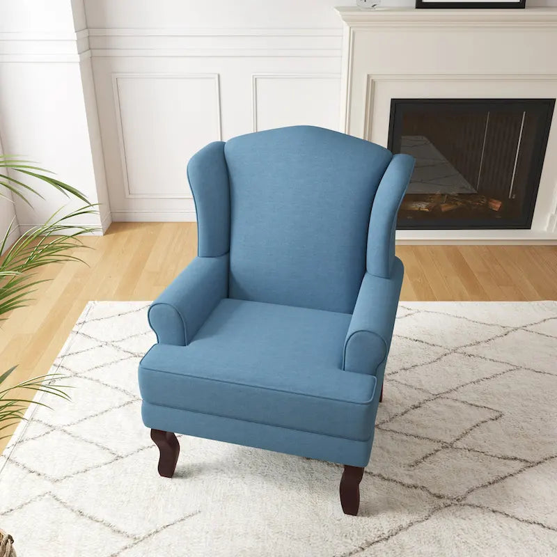 Fauteuil d’appoint à oreilles rembourré, style moderne du milieu du siècle