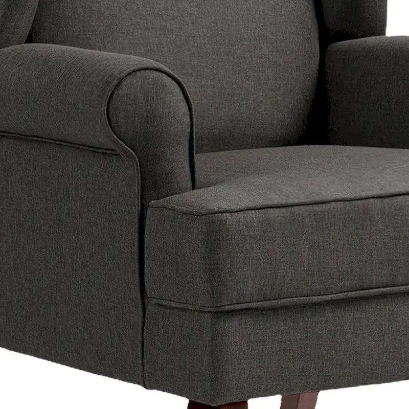 Fauteuil d’appoint à oreilles rembourré, style moderne du milieu du siècle