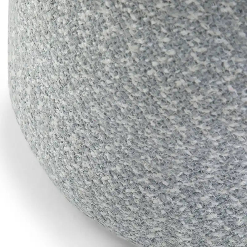 Runder Pouf-Hocker aus hellgrauem, strukturiertem Bouclé