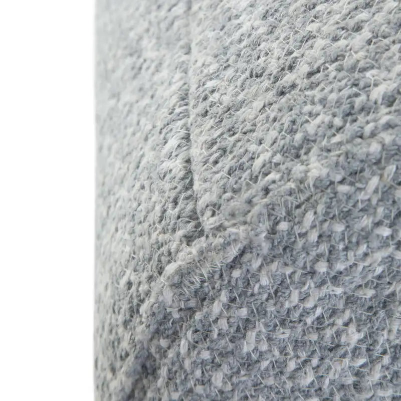 Runder Pouf-Hocker aus hellgrauem, strukturiertem Bouclé