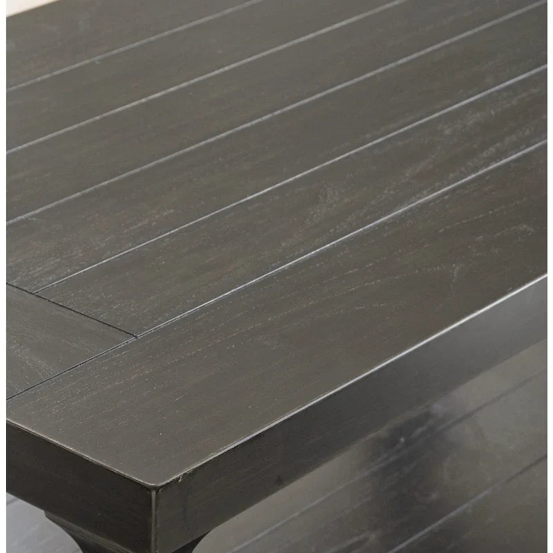 Table console sur piédestal en bois foncé pour entrée et couloir