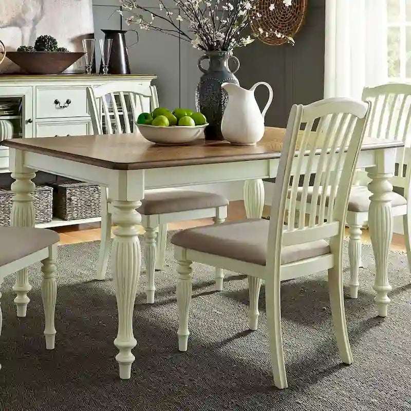 Nutmeg & White Rectangular Leg Table