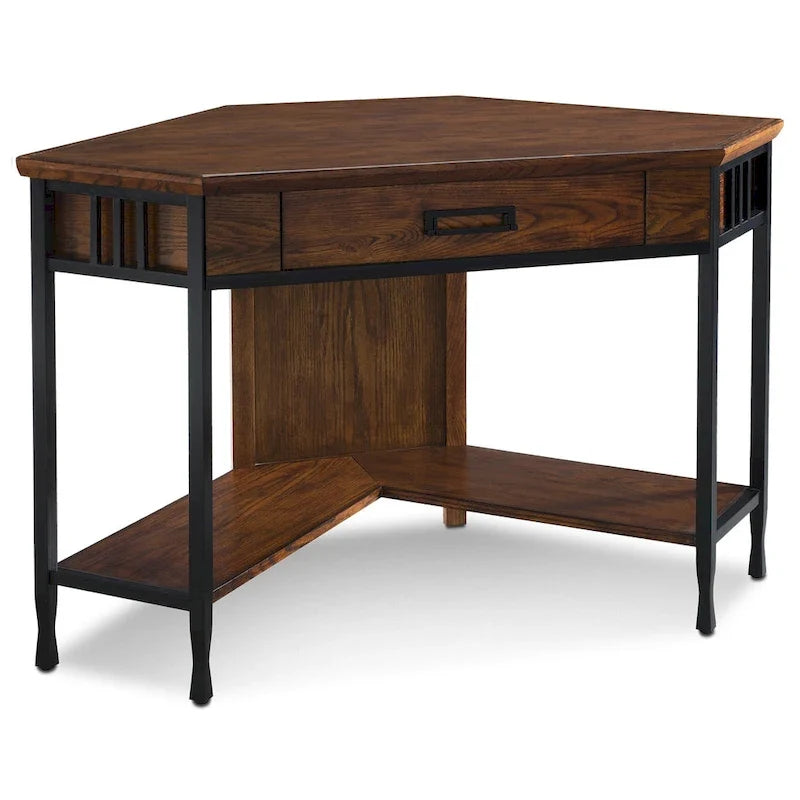 Oak  Wood Corner Writing/Computer Desk