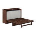 Lit coffre escamotable queen avec matelas, ambre brûlé