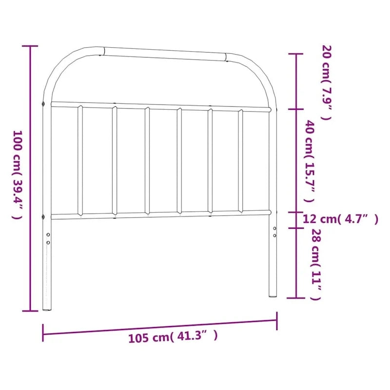 38.2 Inch Metal Headboard, Farmhouse Rustic Headboard Only