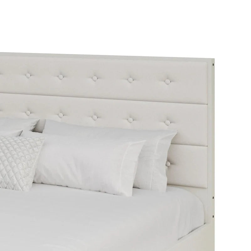 Bett mit Plattform aus Holz im Mid-Century-Stil
