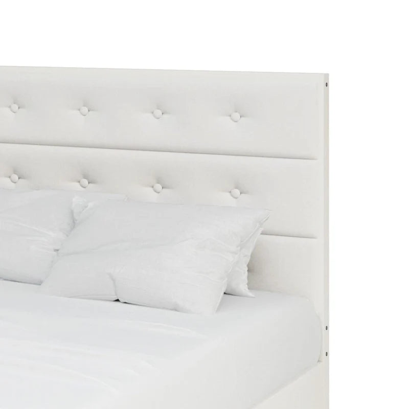 Bett mit Plattform aus Holz im Mid-Century-Stil
