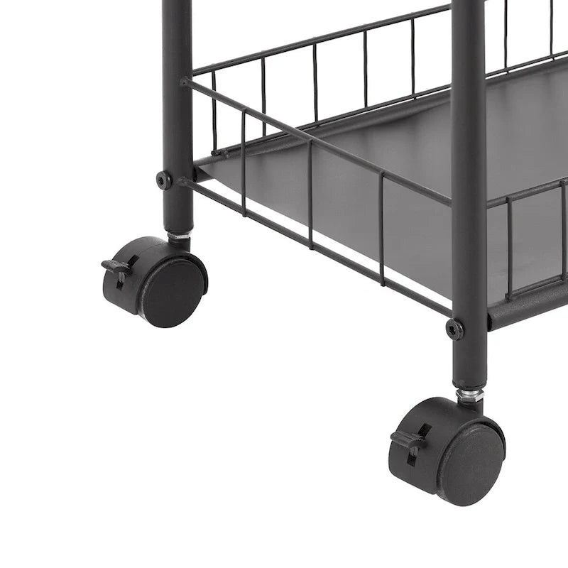 Schmaler Rollwagen mit 6 Ablagen, mobiles Regal mit Rollen - 6D x 22.8W x 61H