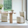 Ensemble de 2 chaises de salle à manger modernes à roulettes avec base en bois