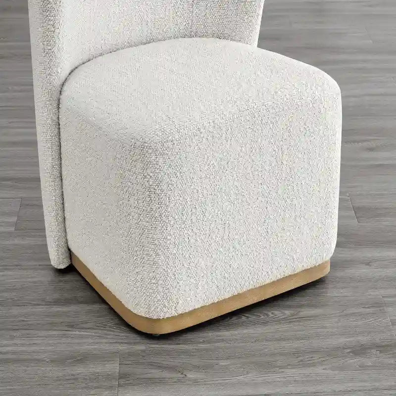 Ensemble de 2 chaises de salle à manger modernes à roulettes avec base en bois