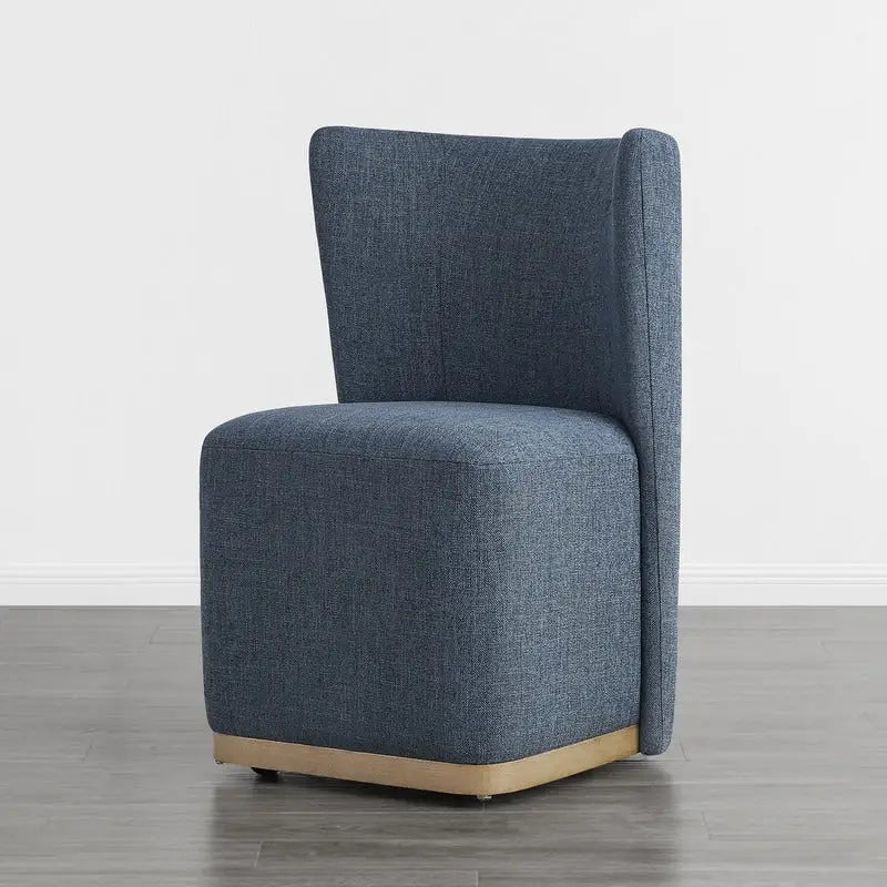 Ensemble de 2 chaises de salle à manger modernes à roulettes avec base en bois
