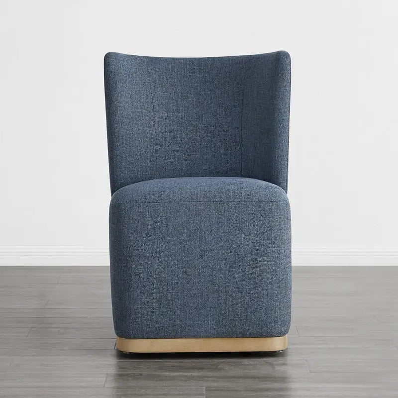 Ensemble de 2 chaises de salle à manger modernes à roulettes avec base en bois