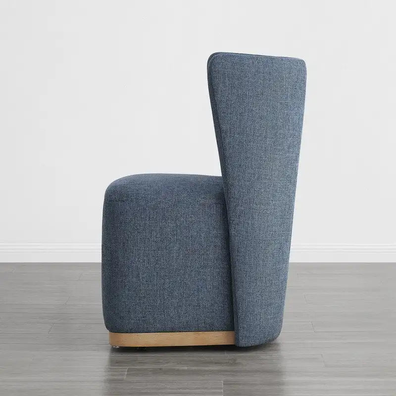 Ensemble de 2 chaises de salle à manger modernes à roulettes avec base en bois