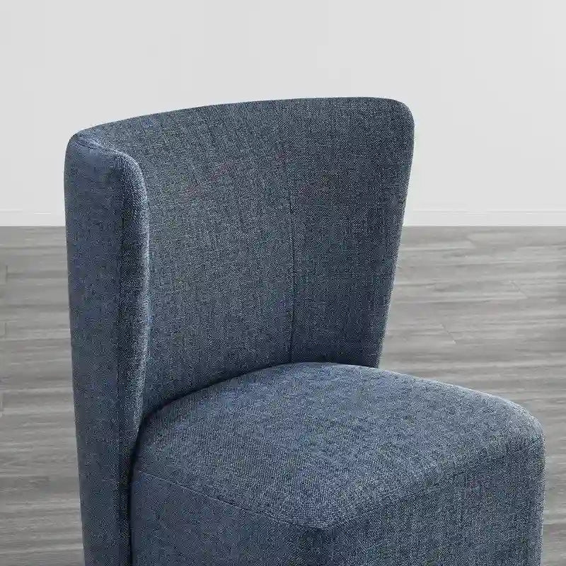 Ensemble de 2 chaises de salle à manger modernes à roulettes avec base en bois