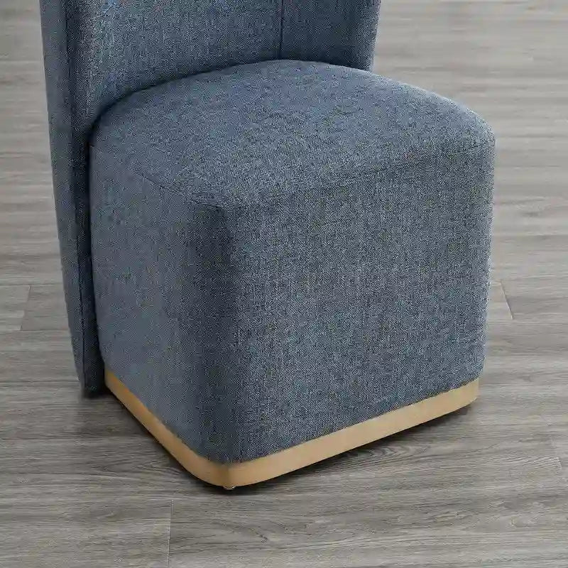 Ensemble de 2 chaises de salle à manger modernes à roulettes avec base en bois