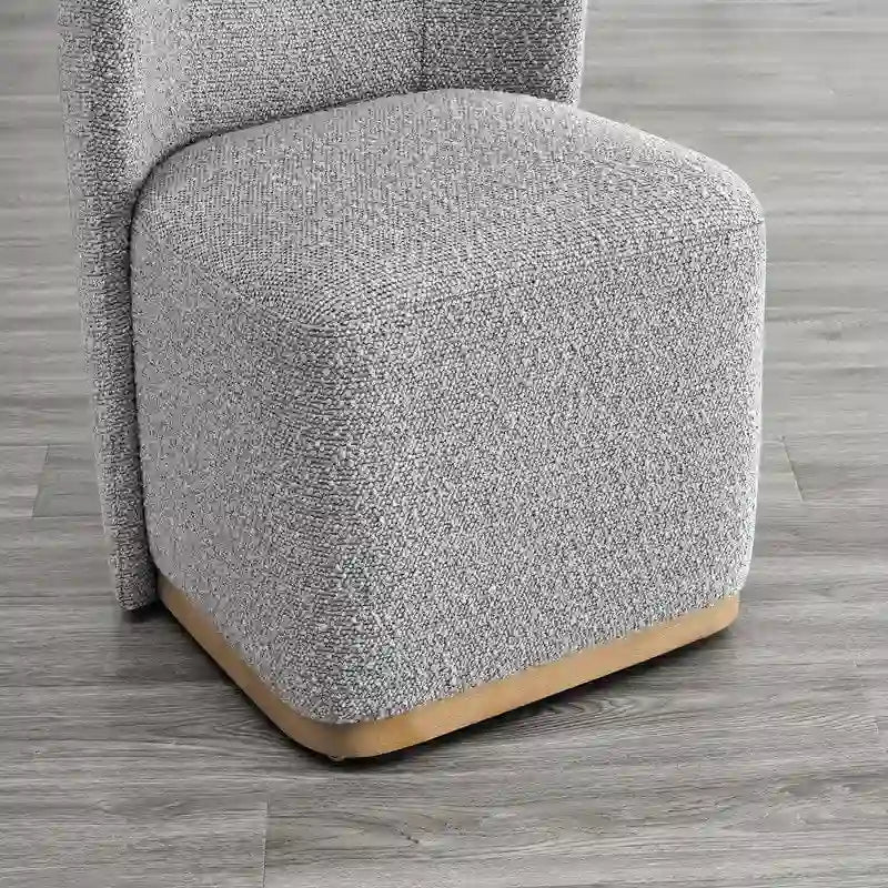 Ensemble de 2 chaises de salle à manger modernes à roulettes avec base en bois
